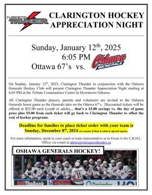 CRHL Appreciation Night